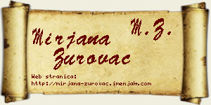 Mirjana Zurovac vizit kartica